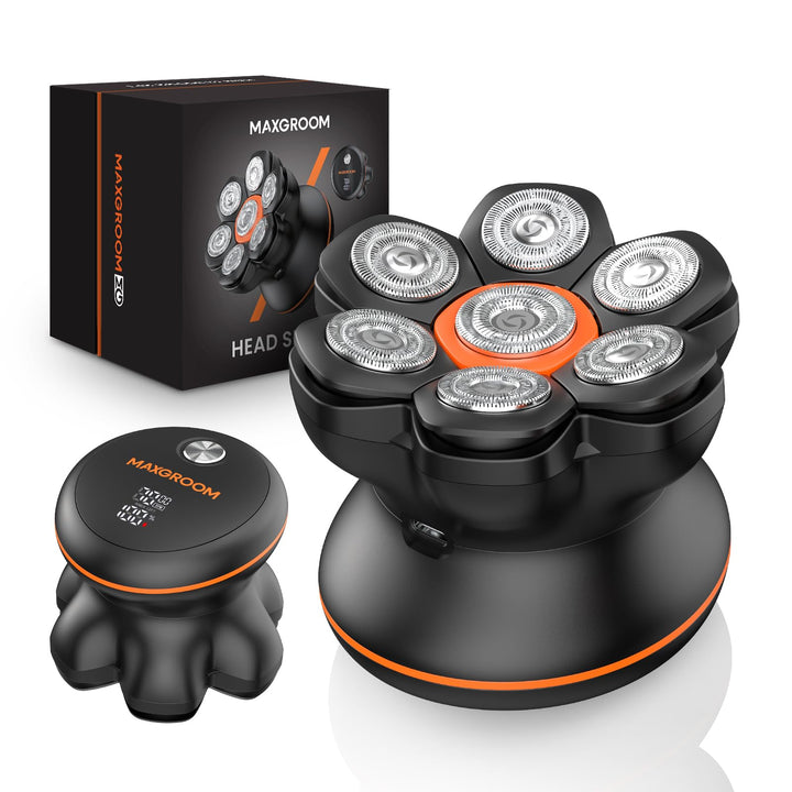 Maxgroom Glatzen Rasierer Herren, 7D Flexibler Glatzenrasierer, Wasserdichter Kopfrasierer Glatze mi