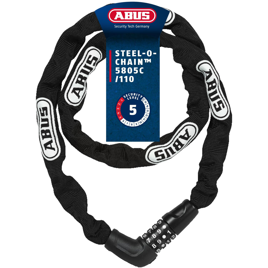 ABUS Kettenschloss Steel-O-Chain 5805C – Zahlenschloss aus 5 mm starken Stahlkette – ABUS-Sicherheit