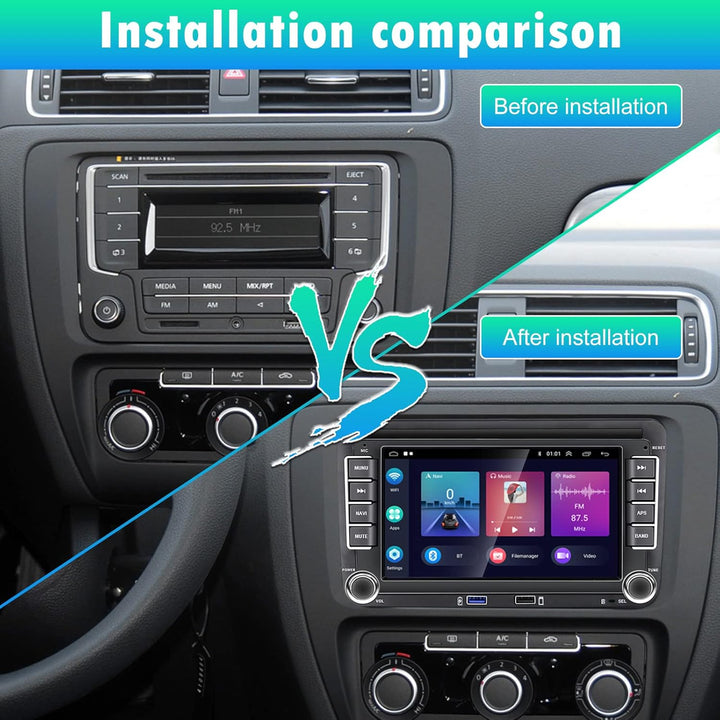 Hikity 2G 32G Autoradio mit DAB Navi für VW Passat B6 B7 Golf 5 6 Touran Polo Caddy SEAT 7 Zoll Dopp