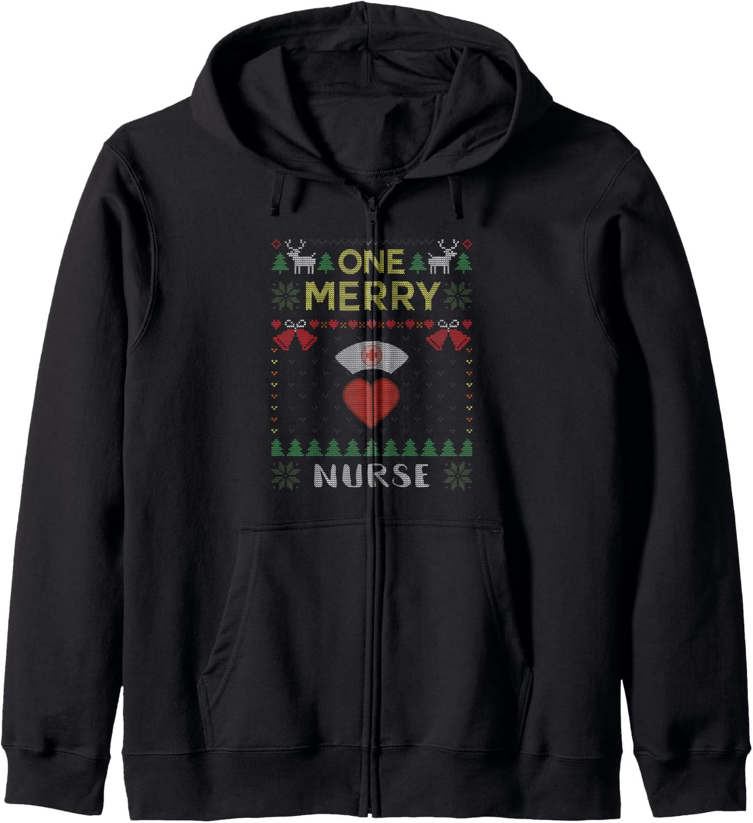 One Merry Nurse Krankenschwester Ugly Christmas Sweater Kapuzenjacke