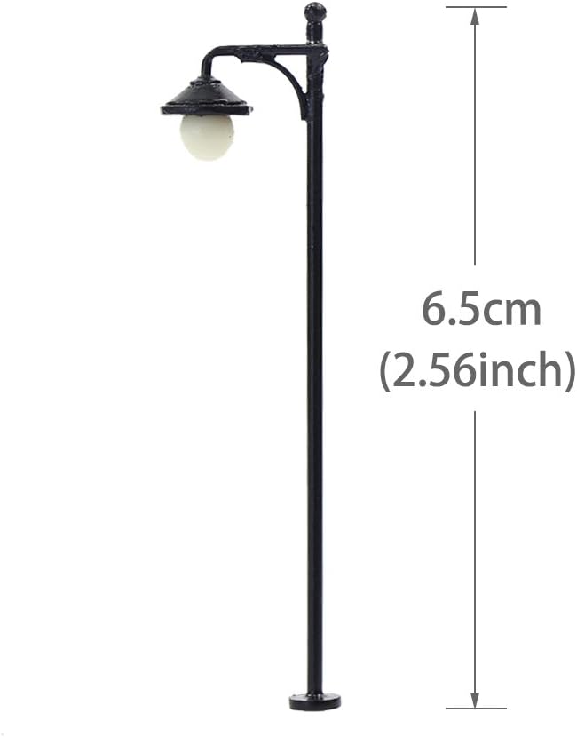 Evemodel LYM22 10 STK. Modell LED Lampen 65mm Spur H0 1:87 Leuchte Strassenlampen 3V