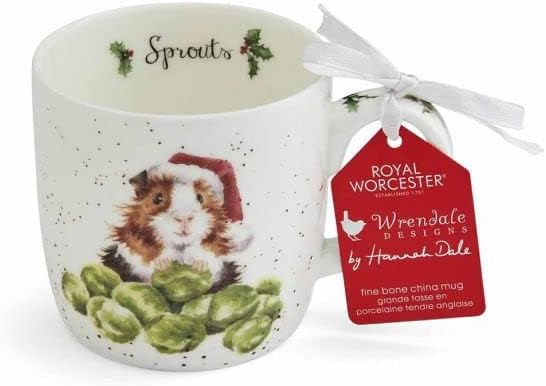 Royal Worcester Wrendale entwirft Weihnachten 0,3 Liter Becher Set mit 4 Tassen Fuchs Meerschweinche