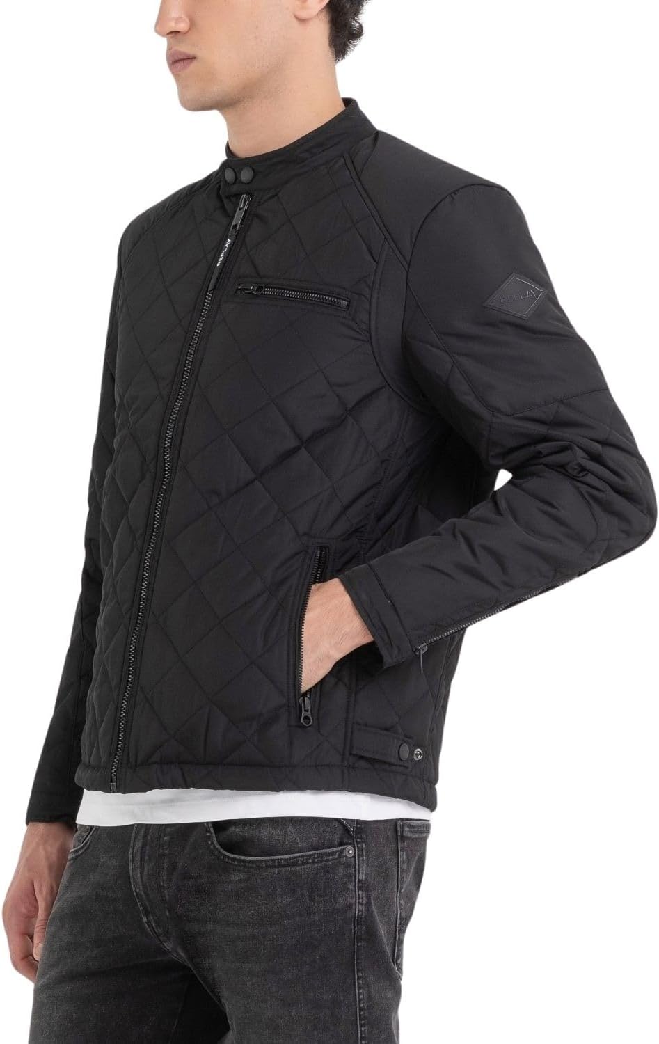 Replay Herren Steppjacke Übergangsjacke ohne Kapuze XS Black 098, XS Black 098