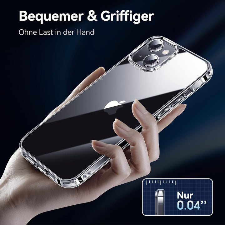 CASEKOO Crystal Clear für iPhone 13 Hülle, iPhone 14 Hülle, [Nie Vergilbung] [Unzerstörbarer Militär