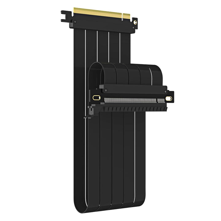 glotrends PCIe 4.0 X16 GPU Riser Kabel Länge 600mm, Buchse 180 Grad Winkel, Kompatibel mit Gen 4 GPU