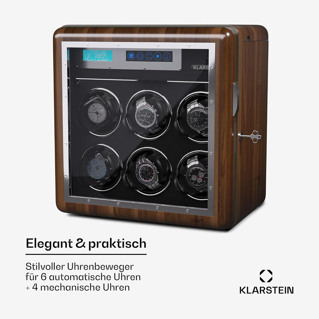 Klarstein Uhrenbeweger für Automatikuhren, Automatik-Uhrenbeweger für 6 Uhren, Automatikuhr Uhrenbew