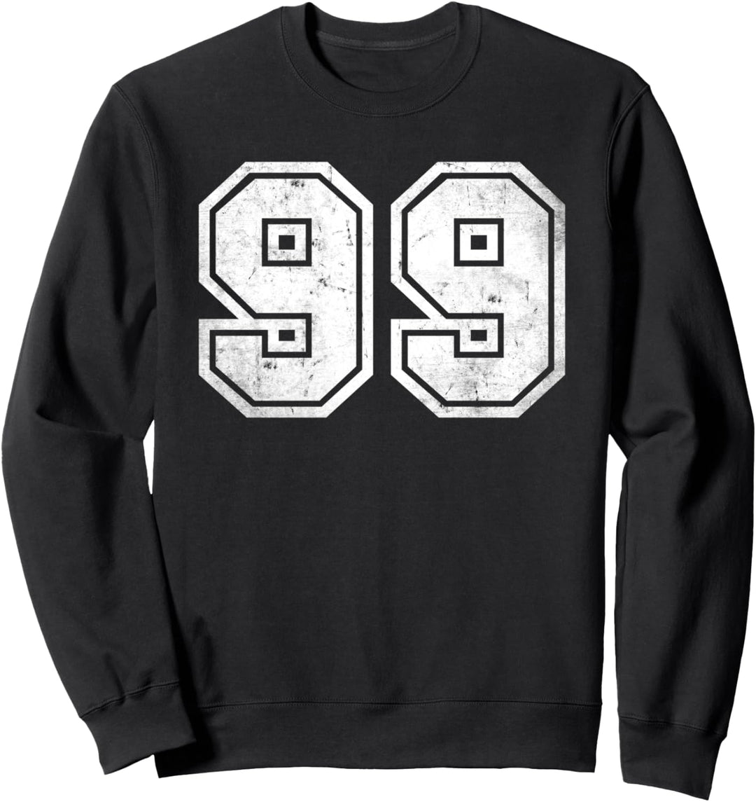 Nummer #99 Sporttrikot Geburtstag Alter Lucky No. Distressed Sweatshirt