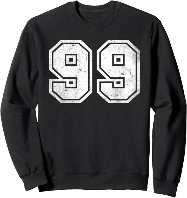 Nummer #99 Sporttrikot Geburtstag Alter Lucky No. Distressed Sweatshirt