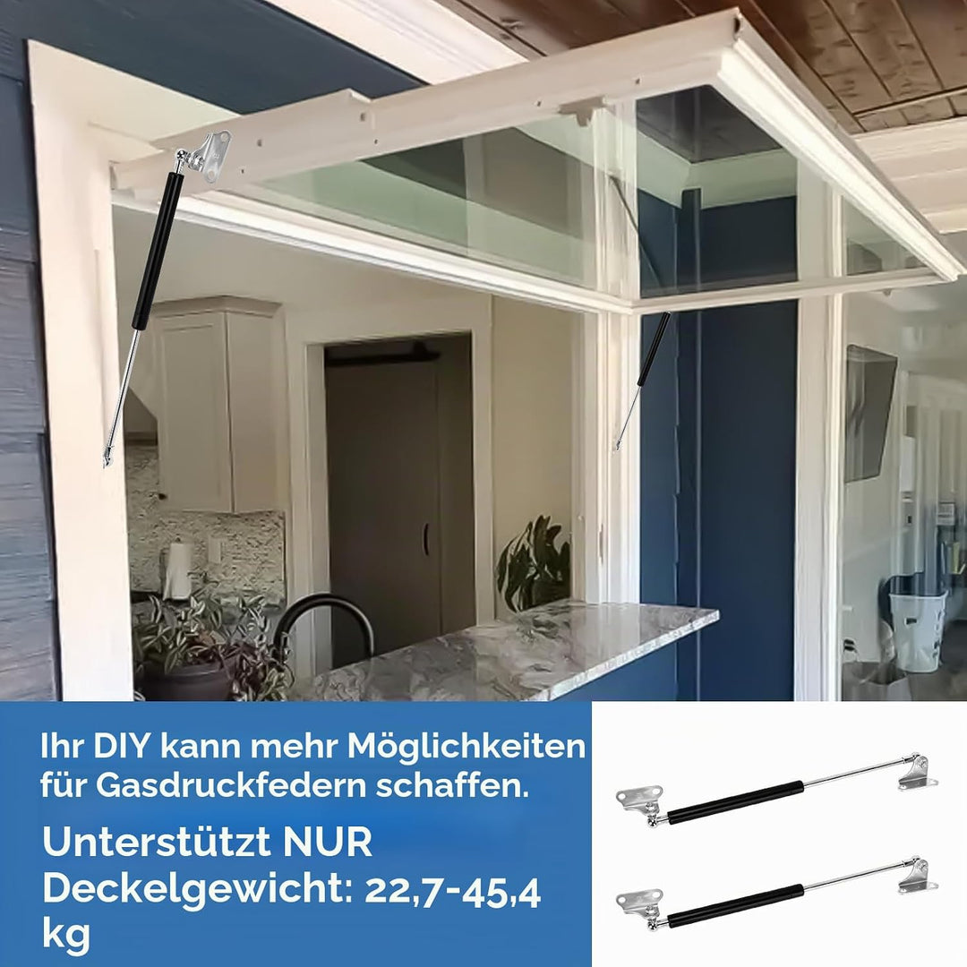 2 Stück Gasdruckdämpfer Anhänger, 50cm 300N L-Typ Hydraulische Gasdruckfeder Schwerlast Gasdruckfede