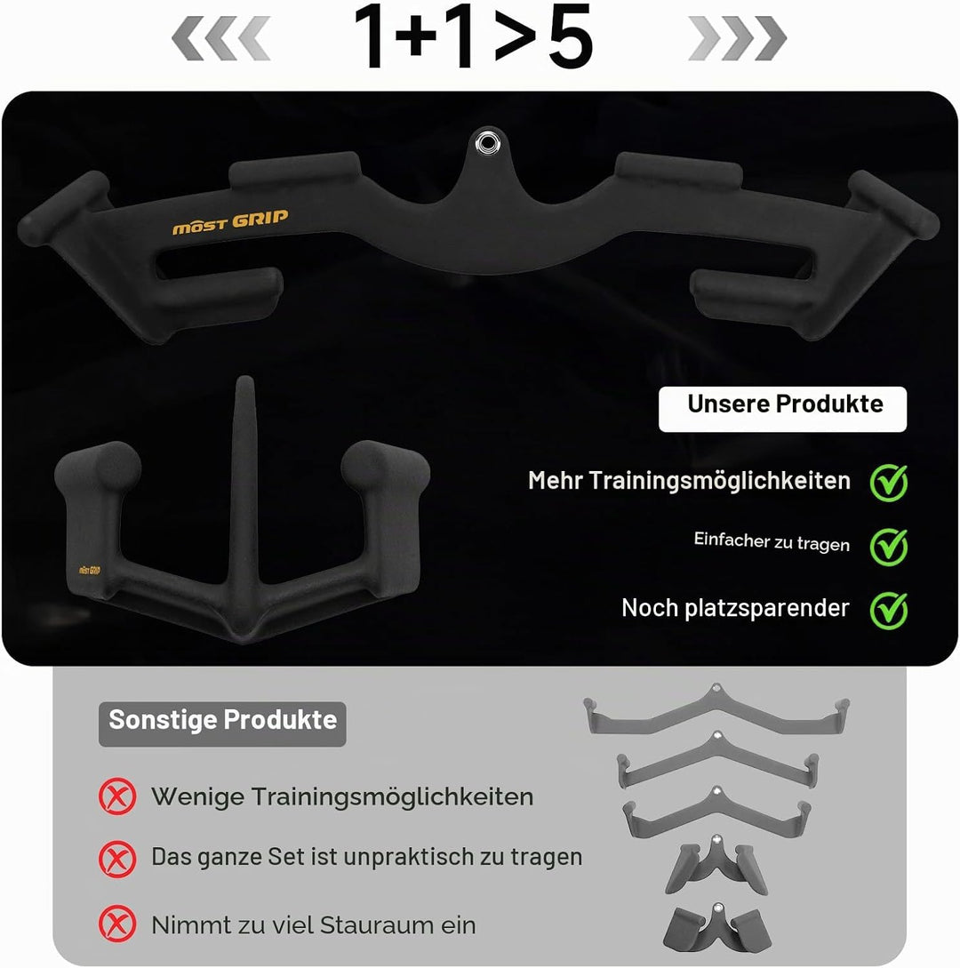 Latzugstange Set mit 8 Ergonomischen Griffen, Dreieckige Stabilität Latzug Griff für Das Training de