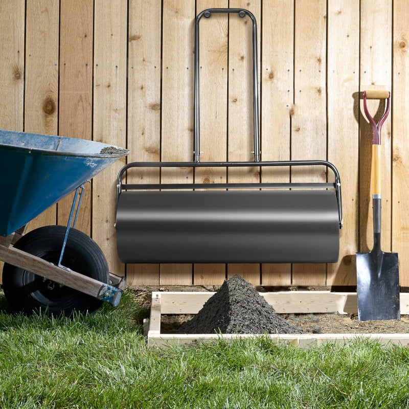 RELAX4LIFE Rasenwalze 90cm Breite 63L Füllvolumen, Rasenroller aus Stahl, Gartenwalze mit U-förmigem