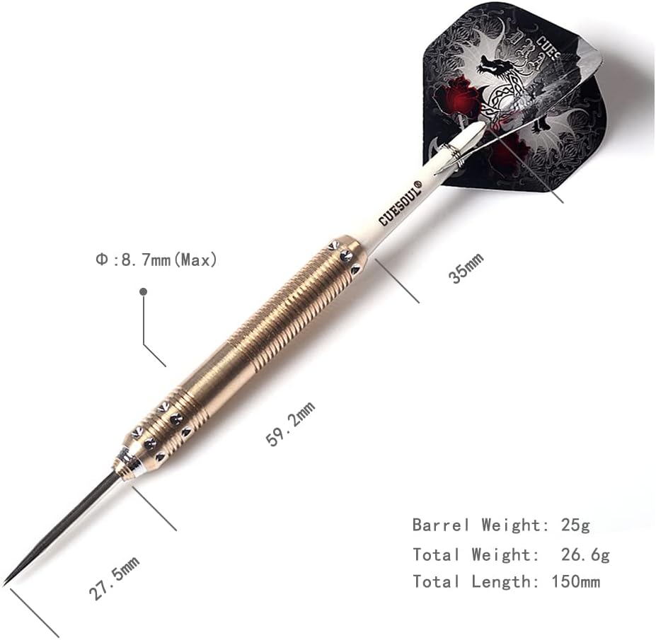 CUESOUL Dragon Deluxe Messing Steel Dartpfeile, 21 Gramm J2107 25 Gramm, J2107 25 Gramm
