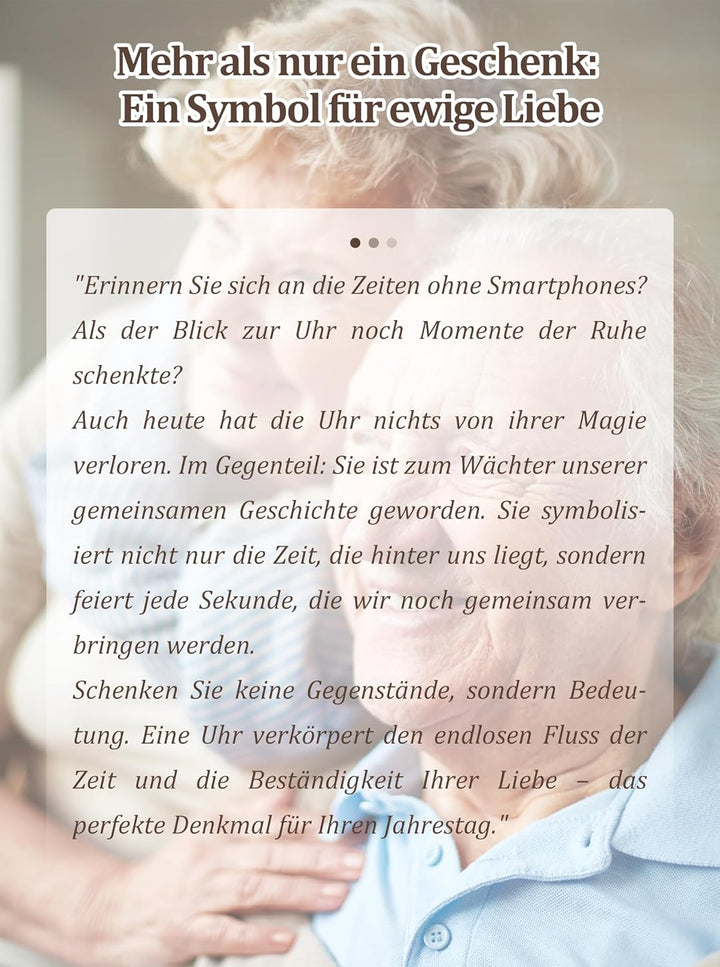 DEEWISH Goldene Hochzeit 50 Jahre Ehe Schreibtischuhr Quarzuhr, edles Geschenkset mit Geschenkbox un