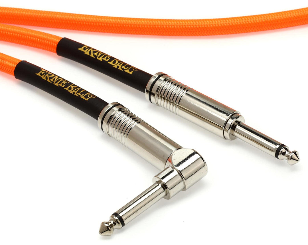 Ernie Ball Instrumentenkabel geflochten, gerade/gewinkelt, 5,49 m, Neon-Orange Schwarz 5,5 m Gerade/