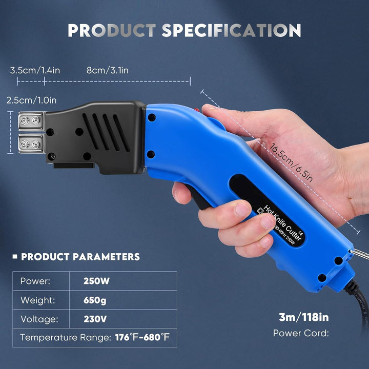 Yontwe Luftgekühlter 250W Schaumschneider Elektrisches heisses Messer Styropor-Schneidwerkzeug-Kit H