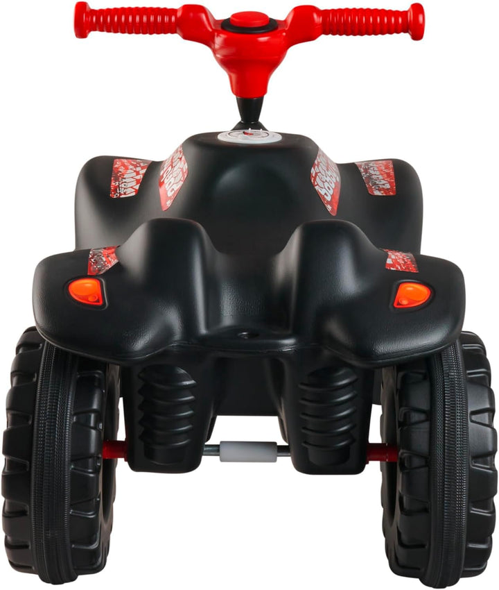 BIG Bobby Car Quad Racing (schwarz-rot) - Kinder-Rutschauto ab 3 Jahre mit Lenker, Hupe und Offroad-