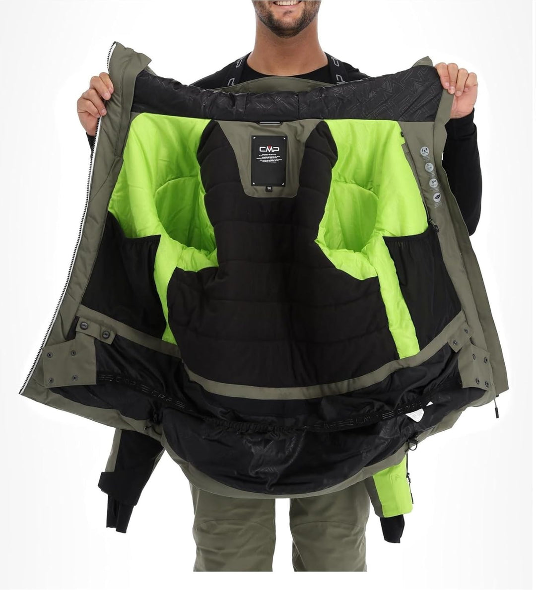 CMP Herren Herrenjacke mit Fester Kapuze skijacke 52 Khaki, 52 Khaki