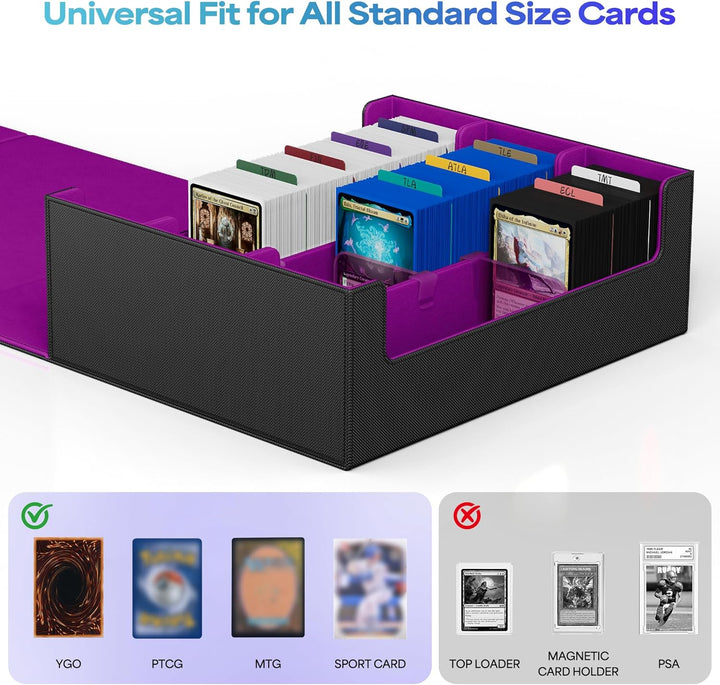 UAONO Karten-Aufbewahrungsbox für Sammelkarten, 1800+ PU-Leder, Commander Card Deck Case, Magnetvers