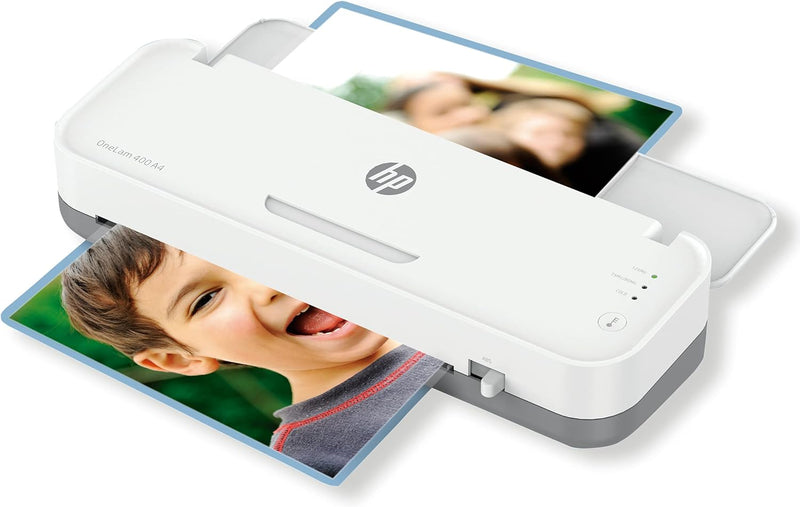 HP OneLam 400 A4, Laminiergerät, 75/80 - 125 Micron, inklusive Schneidelinieal, Eckenabrunder und La