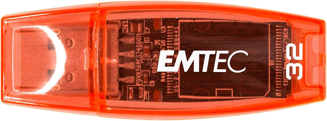 Emtec C410 32GB USB-Stick USB 2.0 Transparent Neon - 2er Pack (Orange Gelb) Pack de 2 (32 Go), Pack