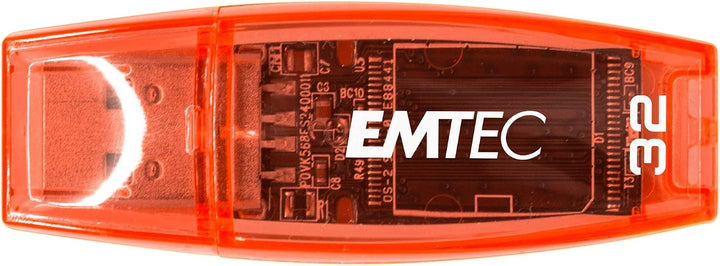 Emtec C410 32GB USB-Stick USB 2.0 Transparent Neon - 2er Pack (Orange Gelb) Pack de 2 (32 Go), Pack