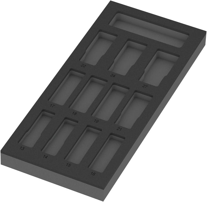 Wera 05150115001 9725 Schaumstoffeinlage Zyklop C, 1/2", Impaktor Deep Steckschlüsseleinsatz Set 1,