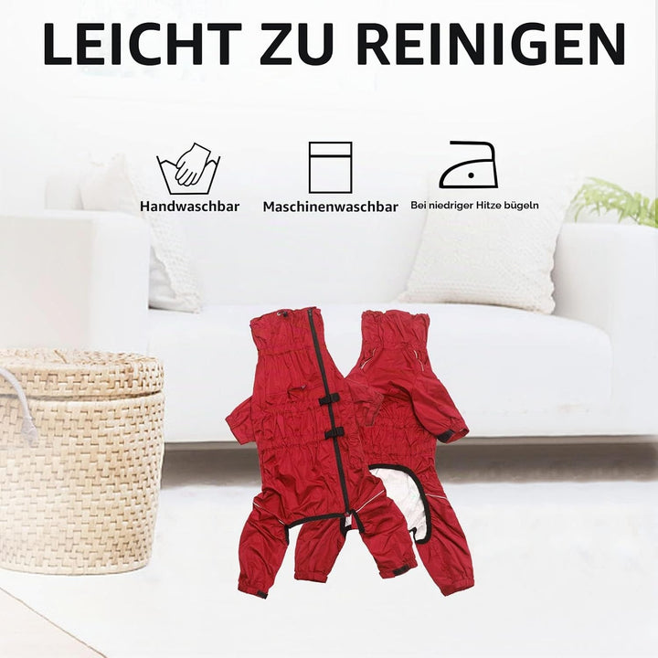Geyecete -Regenmantel für hunde mit vier Beinen,Hunde Regenjacken Hosenanzug mit Geschirr loch, refl