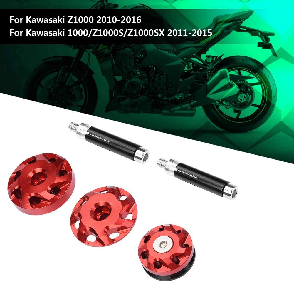 KIMISS Motorrad Rahmen Loch Dekorative Rahmenloch Abdeckkappe Kappe Z1000 1000 Z1000S Z1000SX(Rot)