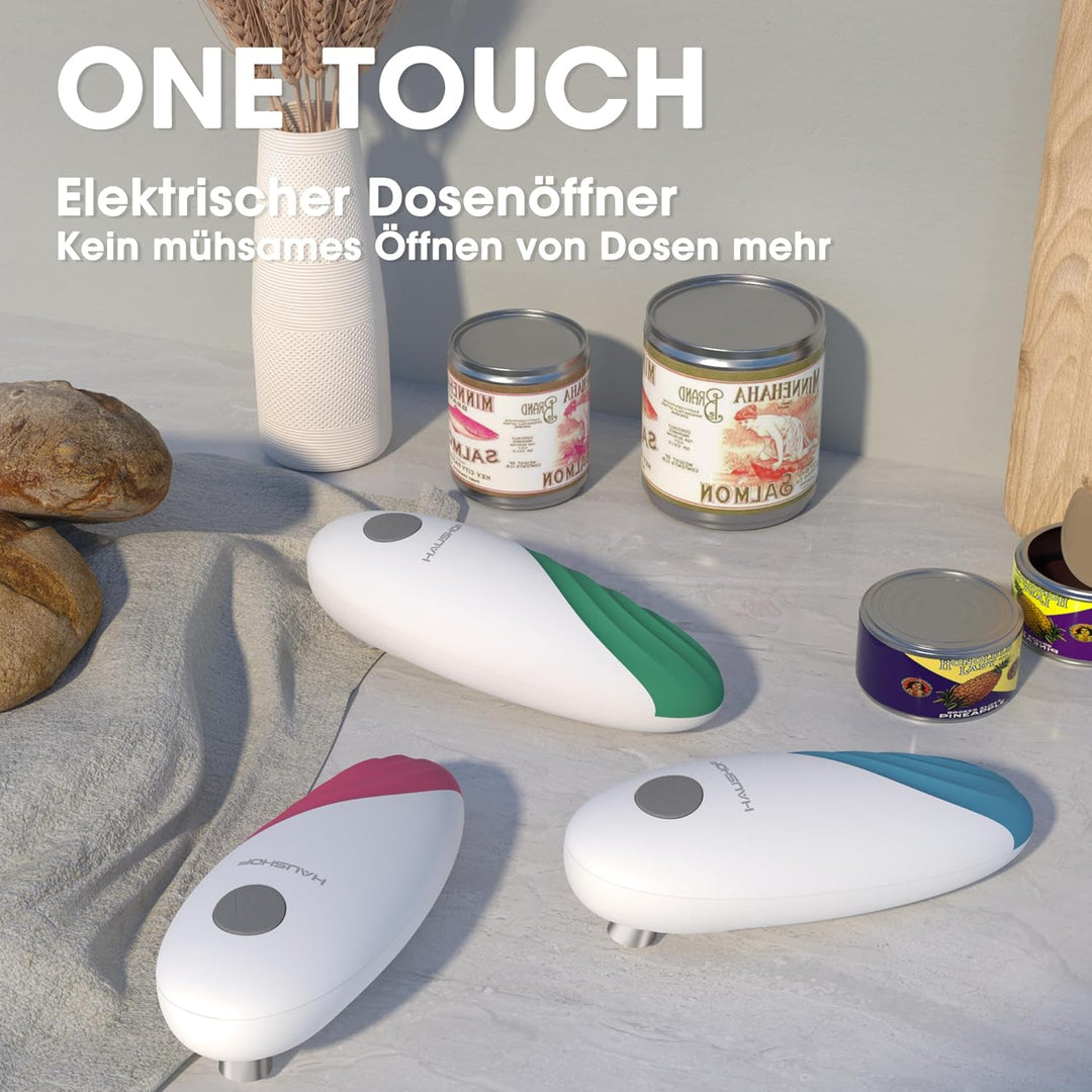 HAUSHOF Elektrischer Dosenöffner, One Touch Dosenöffner, Automatische 360°-Drehung & Automatischer S