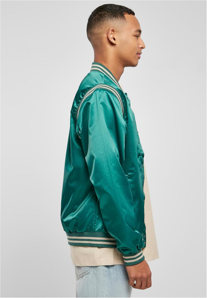 Urban Classics Herren Satin College Jacket Jacke M Grün, M Grün