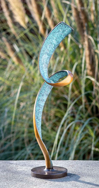 IDYL Bronze-Skulptur Moderne Skulptur Helix | 47x13x13 cm |Bronze-Figur handgefertigt | Gartenskulpt