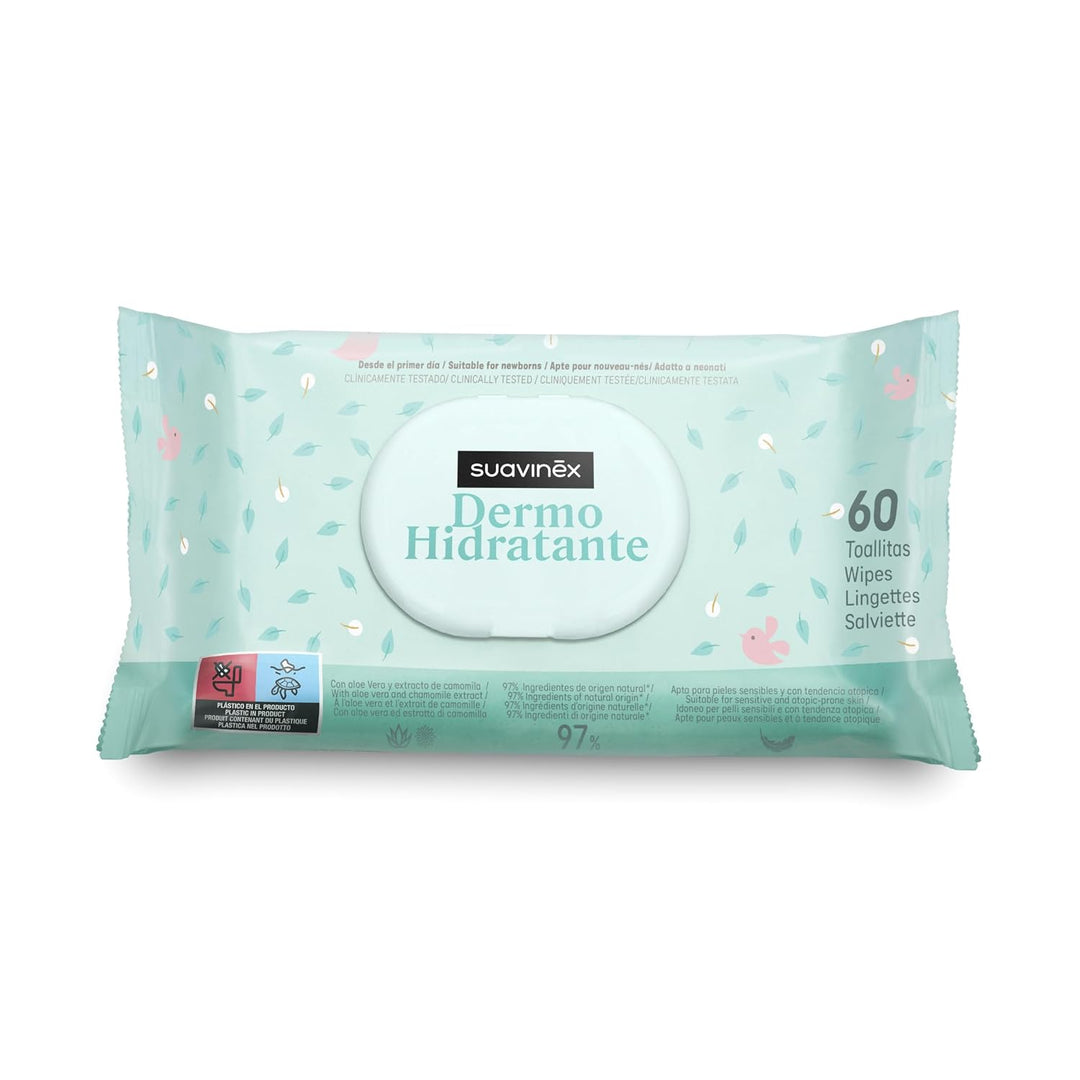 SUAVINEX 12 x Pack 72 feuchtigkeitsspendende Babytücher. Feuchttücher geeignet für atopische Haut. 9