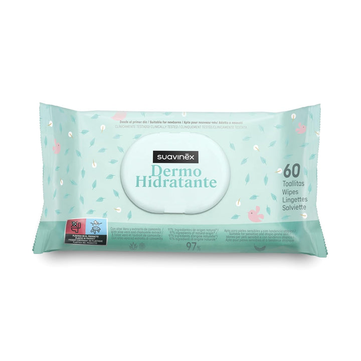 SUAVINEX 12 x Pack 72 feuchtigkeitsspendende Babytücher. Feuchttücher geeignet für atopische Haut. 9