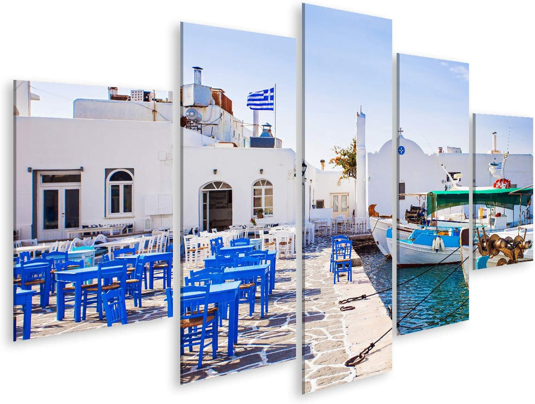 islandburner Bild auf Leinwand Typische griechische Inseln Dorf Naousa Paros Insel Kykladen Fischen