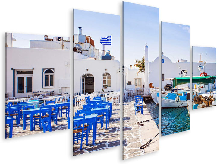 islandburner Bild auf Leinwand Typische griechische Inseln Dorf Naousa Paros Insel Kykladen Fischen