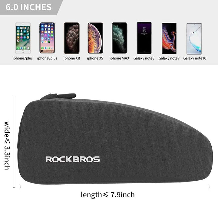 ROCKBROS wasserdichte Rahmentasche für Fahrrad, Lenkertasche Fahrradtasche MTB Oberrohrtasche 1L /1.