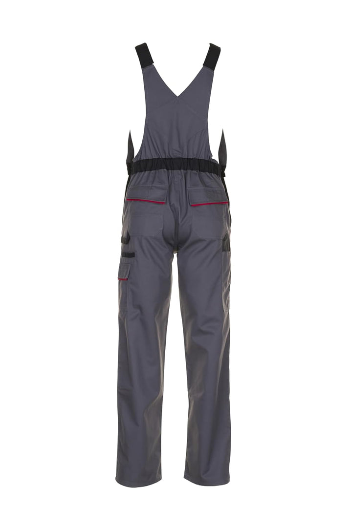 Planam 2332053 Highline Latzhose, Schiefer/Schwarz/Rot, Grösse 53 Schiefer/Schwarz/Rot 53, Schiefer/