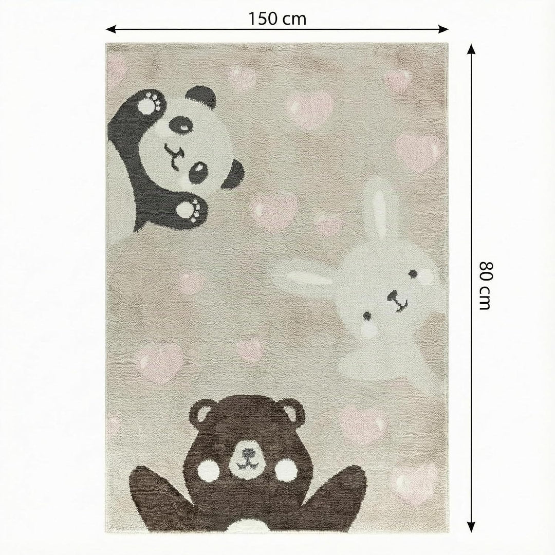 Jimri Teppich Kinderzimmer - Teppiche für Kinderzimmer, Kinderteppich, Kinderteppich Mädchen, Bär, H