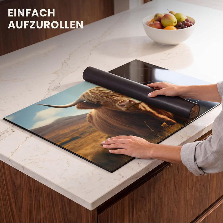 Herdabdeckplatte 80x52 cm Einteilig Ceranfeld Abdeckplatte für Induktionsschutz Ceranfeldabdeckung V