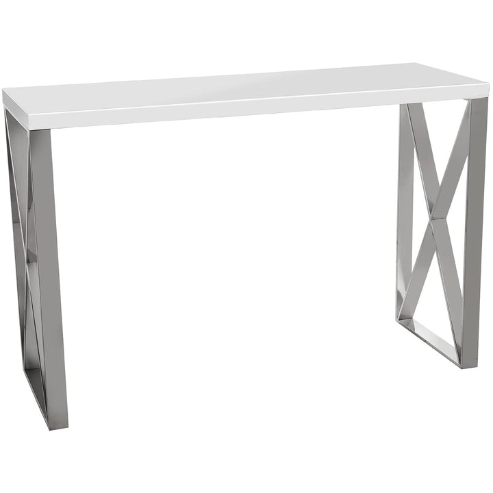 DRW Eingangstisch aus MDF und Metall in Weiss und Grau 120 x 40 x 80 cm, bunt, estandar