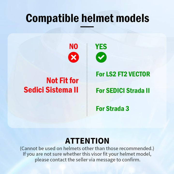 VCOROS Motorradhelm Visier für SEDICI Strada II/Strada 3/Vector,Motorrad Wind Schild Helm Objektiv V