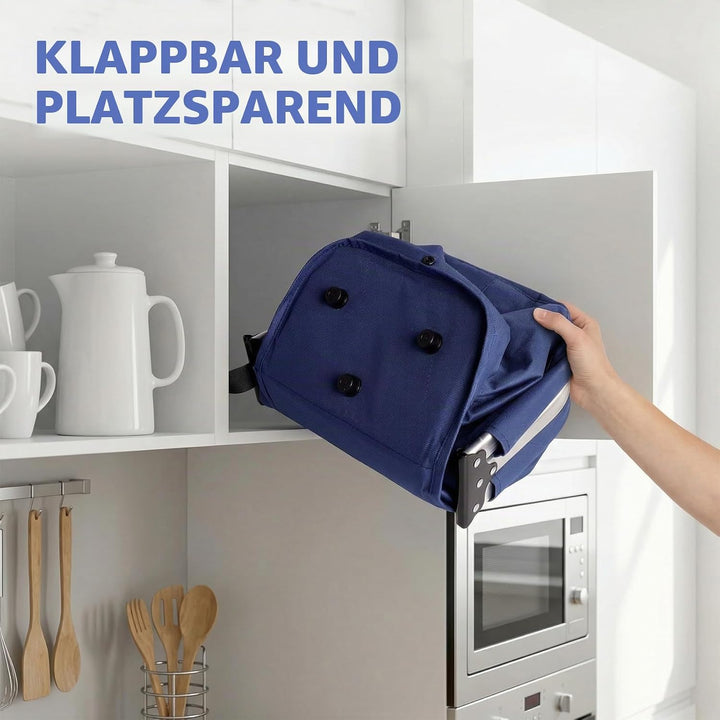 35L Faltbarer Einkaufskorb mit Deckel, Stabiler Tragekorb Picknickkorb mit Kühlfunktion, Grosse Isol