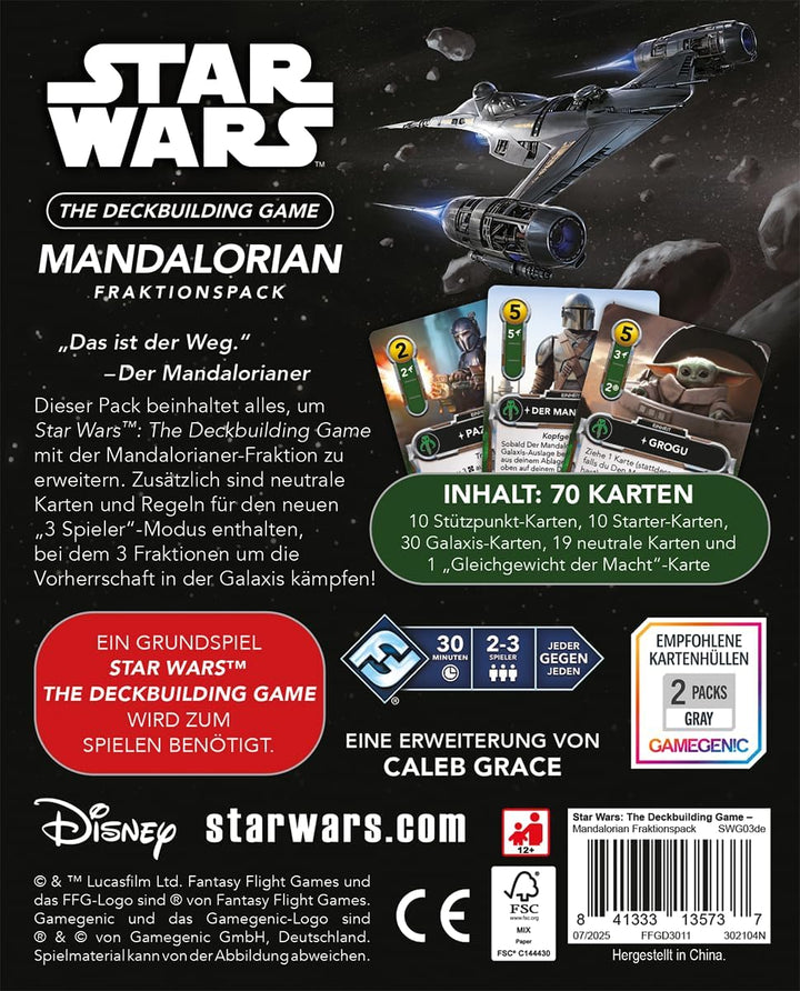 Asmodee, Star Wars: The Deckbuilding Game – Mandalorian, Fraktionspack-Erweiterung, FFG, Kennerspiel