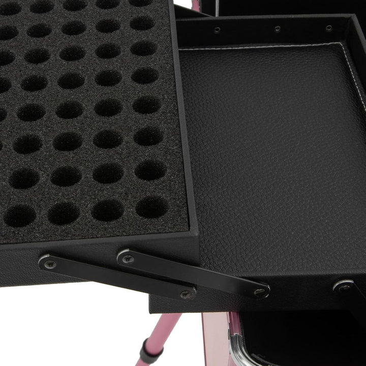 Kosmetikkoffer Trolley Schminkkoffer mit Spiegellichtern, Rolling Makeup Train Case Professionelle K