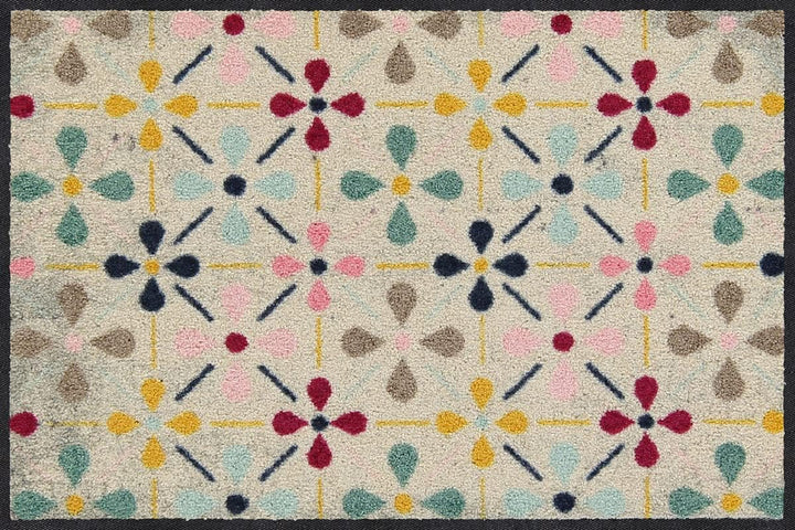 Salonloewe Riki Fussmatte waschbar 050 x 075 cm Fussabtreter Tür-Matte Muster Design Schmutzfangmatt