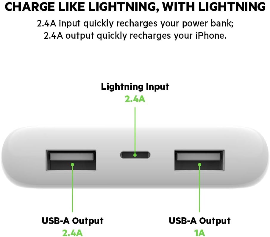 Belkin Boost Charge Powerbank 10K mit Lightning Connector (MFi-zertifiziert, für iPhone 12, 12 Pro,