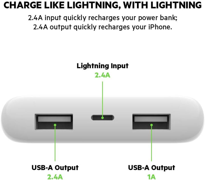 Belkin Boost Charge Powerbank 10K mit Lightning Connector (MFi-zertifiziert, für iPhone 12, 12 Pro,