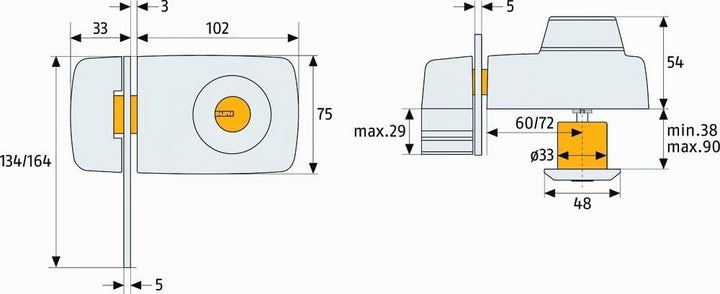 ABUS Tür-Zusatzschloss 7035 W, 532795