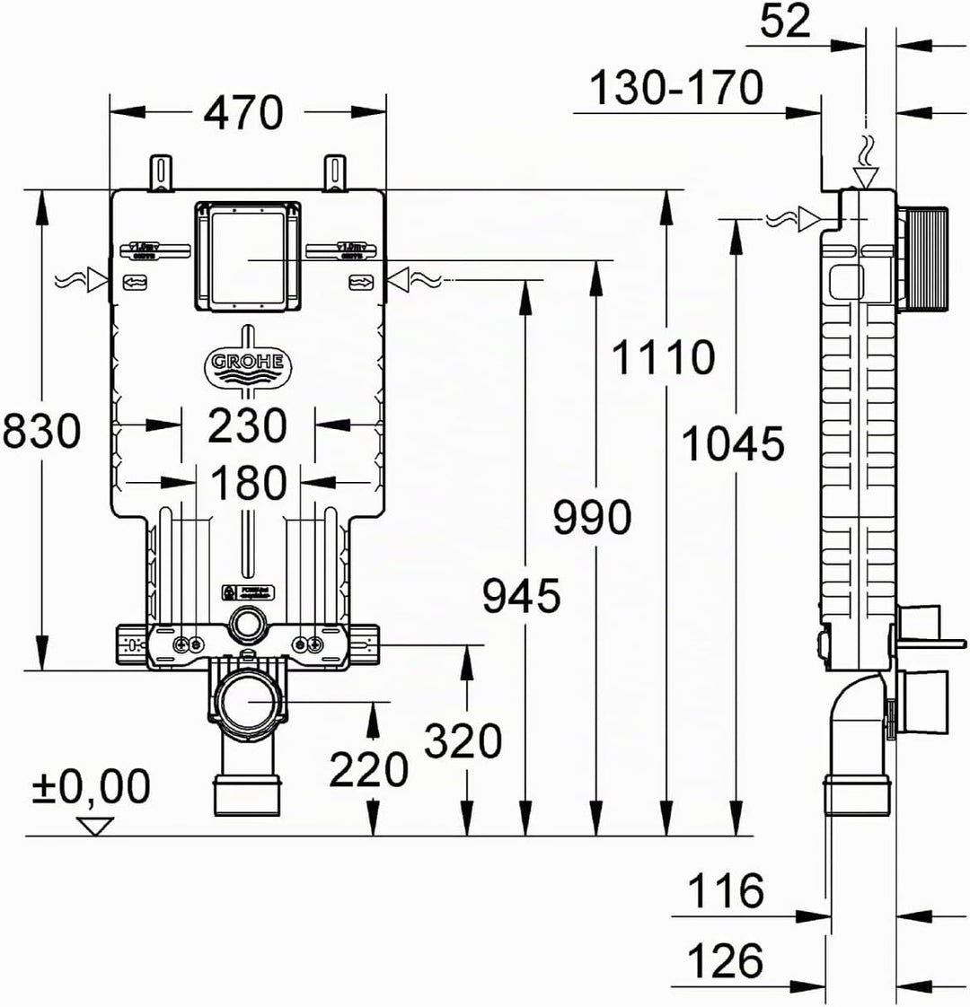GROHE Uniset WC 38643001, Silber