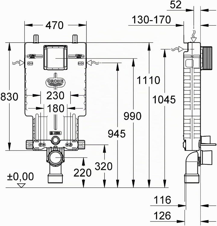 GROHE Uniset WC 38643001, Silber